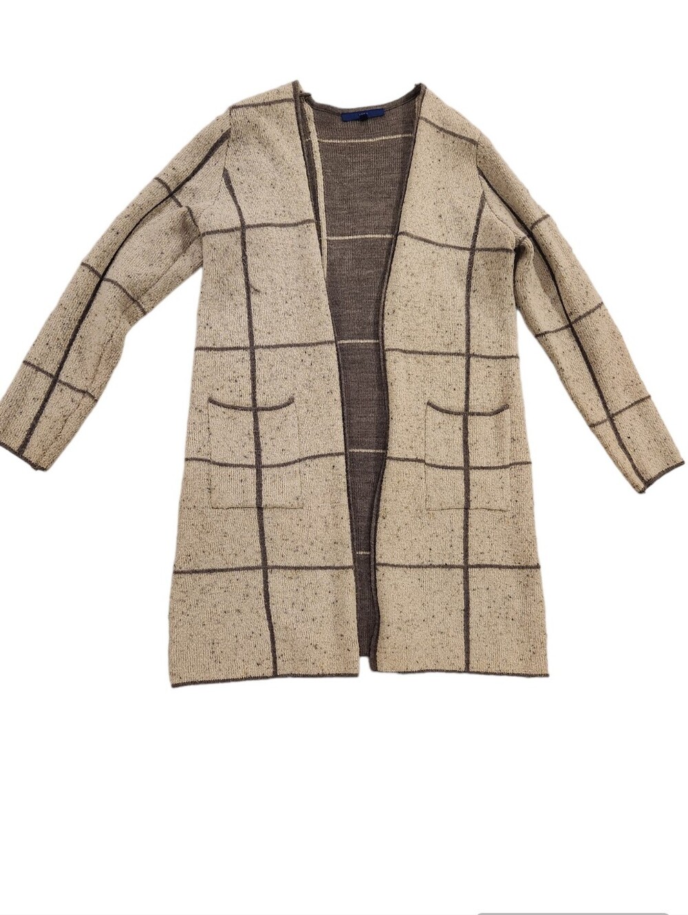 Apt. 9 Windowpane Open Front Sweater Coatigan - Women's Sizes Medium